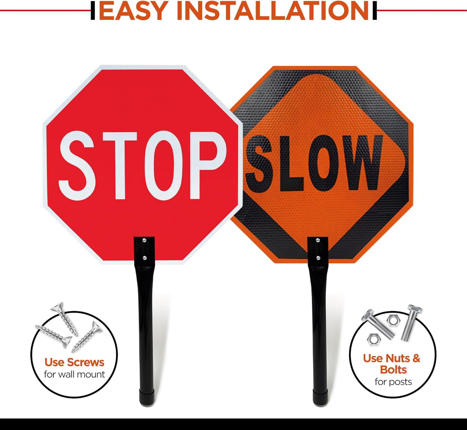 Handheld Stop and Slow Paddle - 18x18 - Aluminum