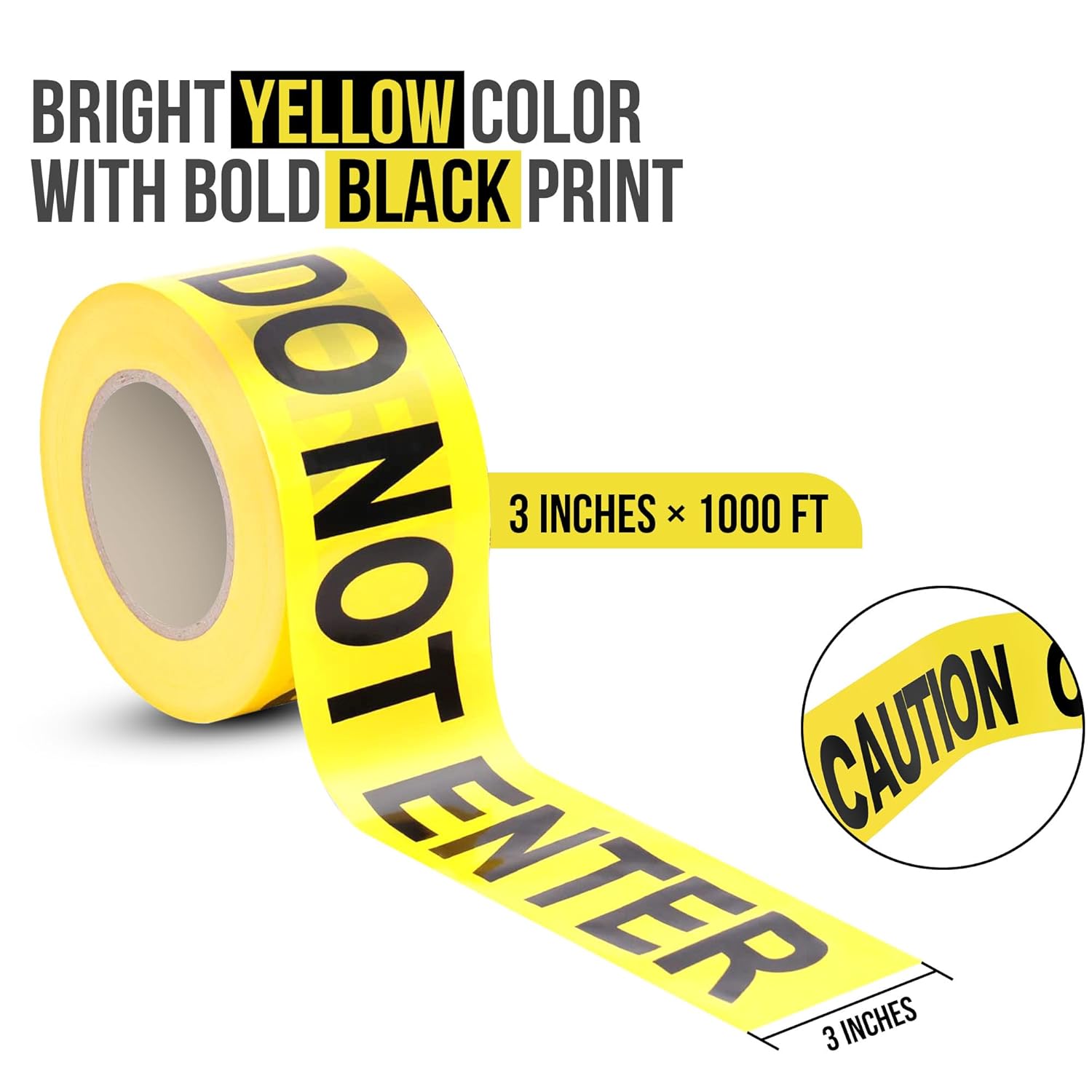 Yellow Do Not Enter Caution Tape - 3 x 1000 ft