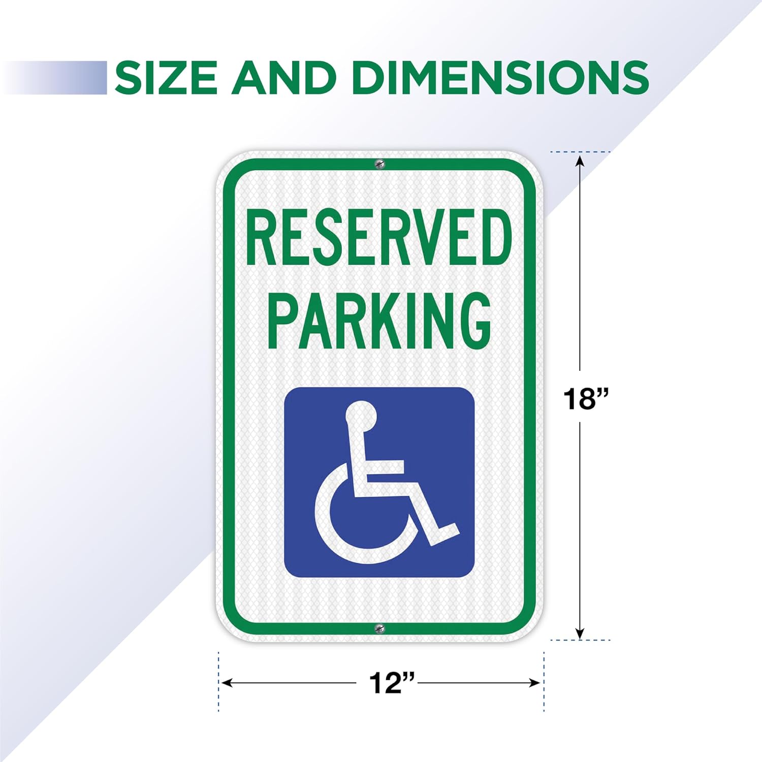Handicap Parking Sign 12x18 - 60 MIL - Aluminum