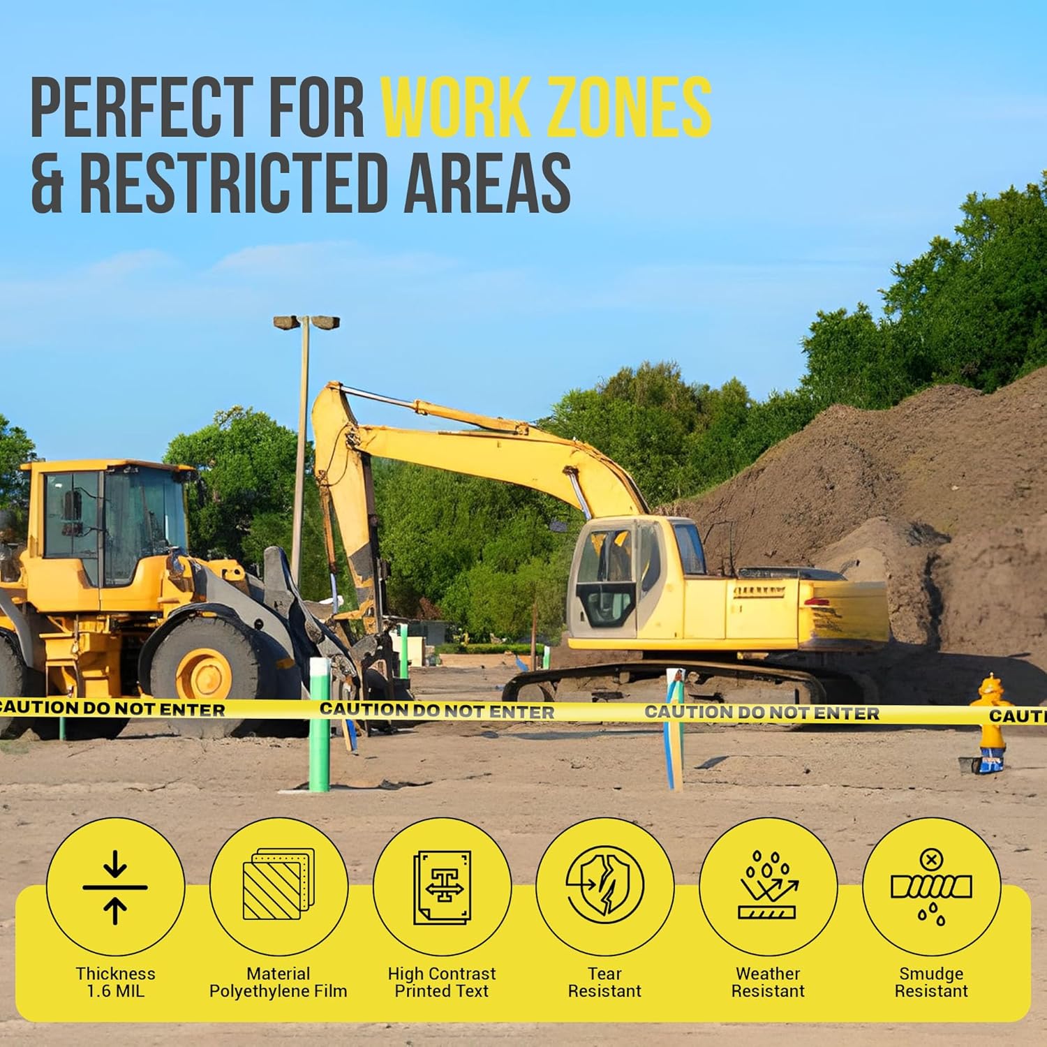 Yellow Do Not Enter Caution Tape - 3 x 1000 ft