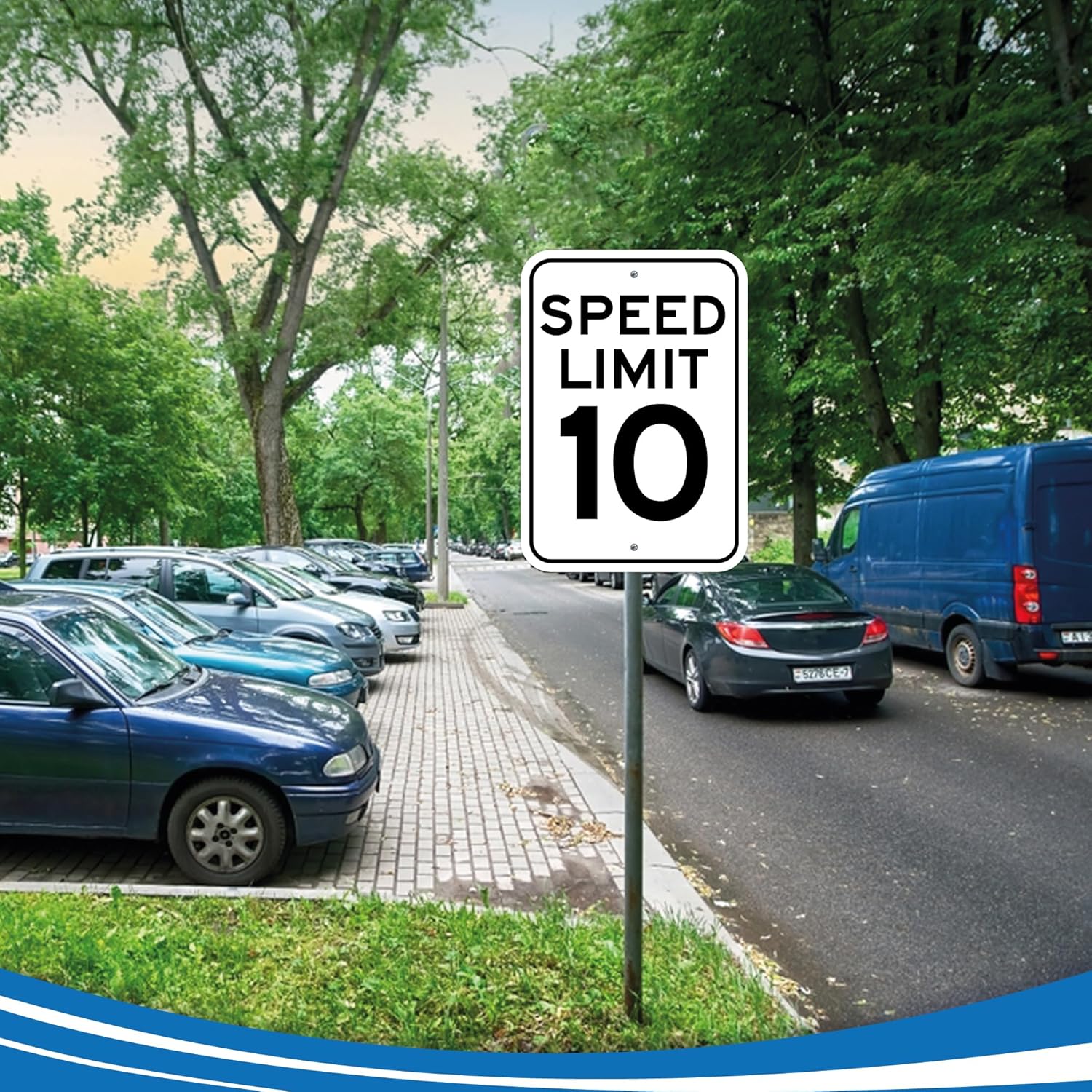 Two speed limit signs with 'SPEED LIMIT 10' text on a white background