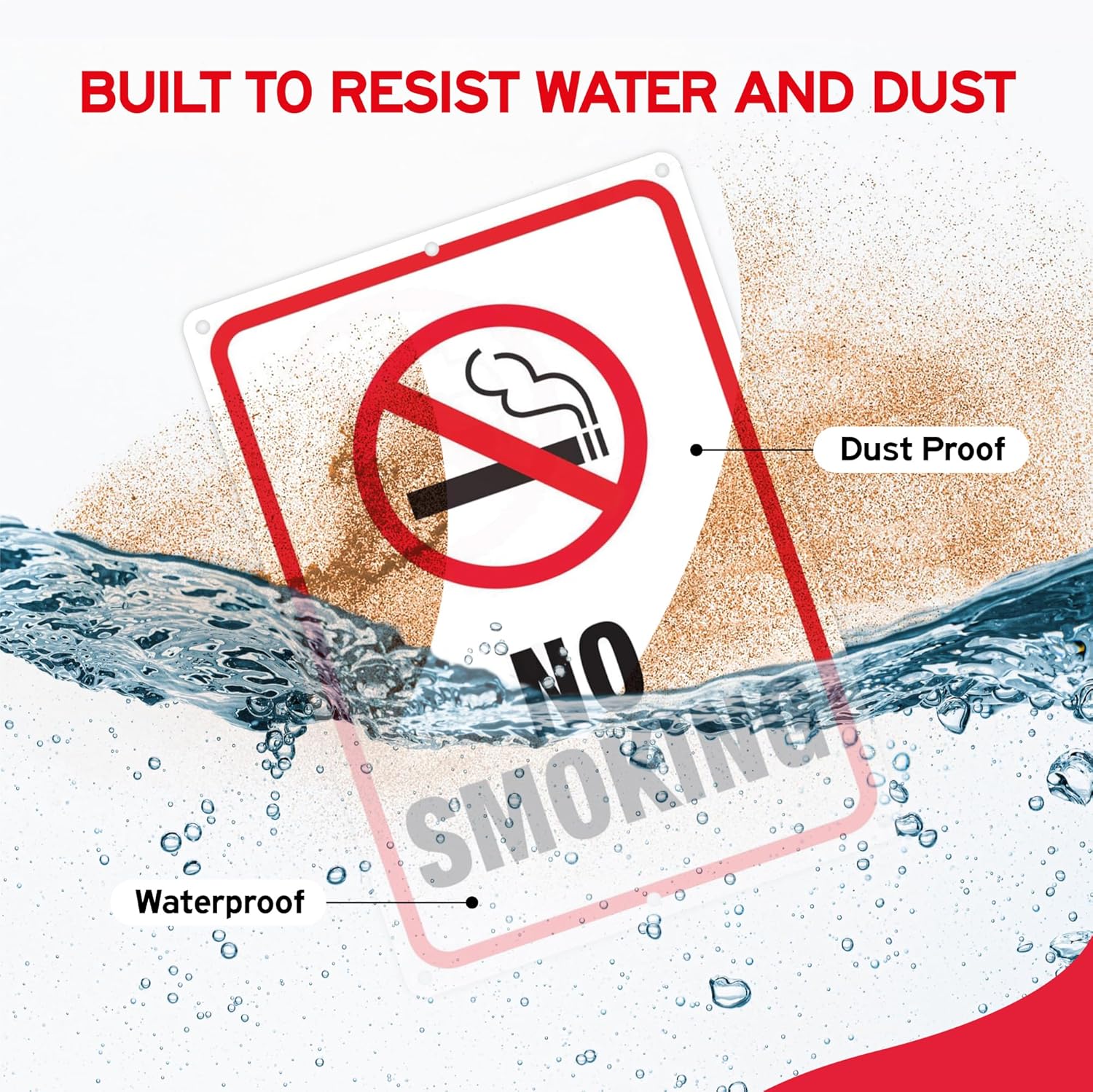 No Smoking Sign - 10x7 - Aluminum